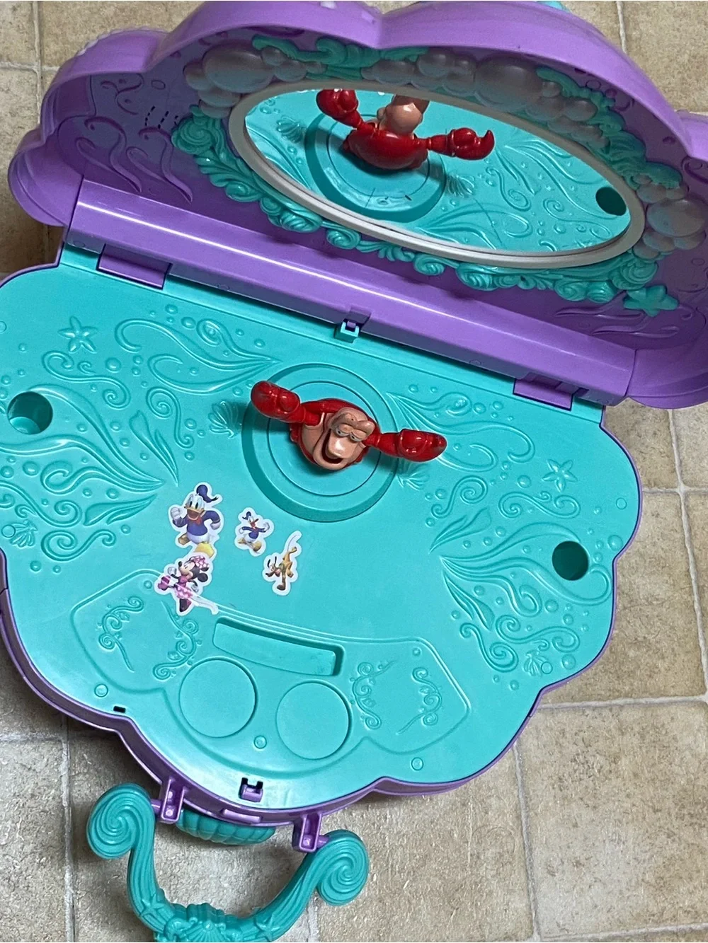 Disney Purple Shell Carry Case with Teal Accents featuring Ariel
